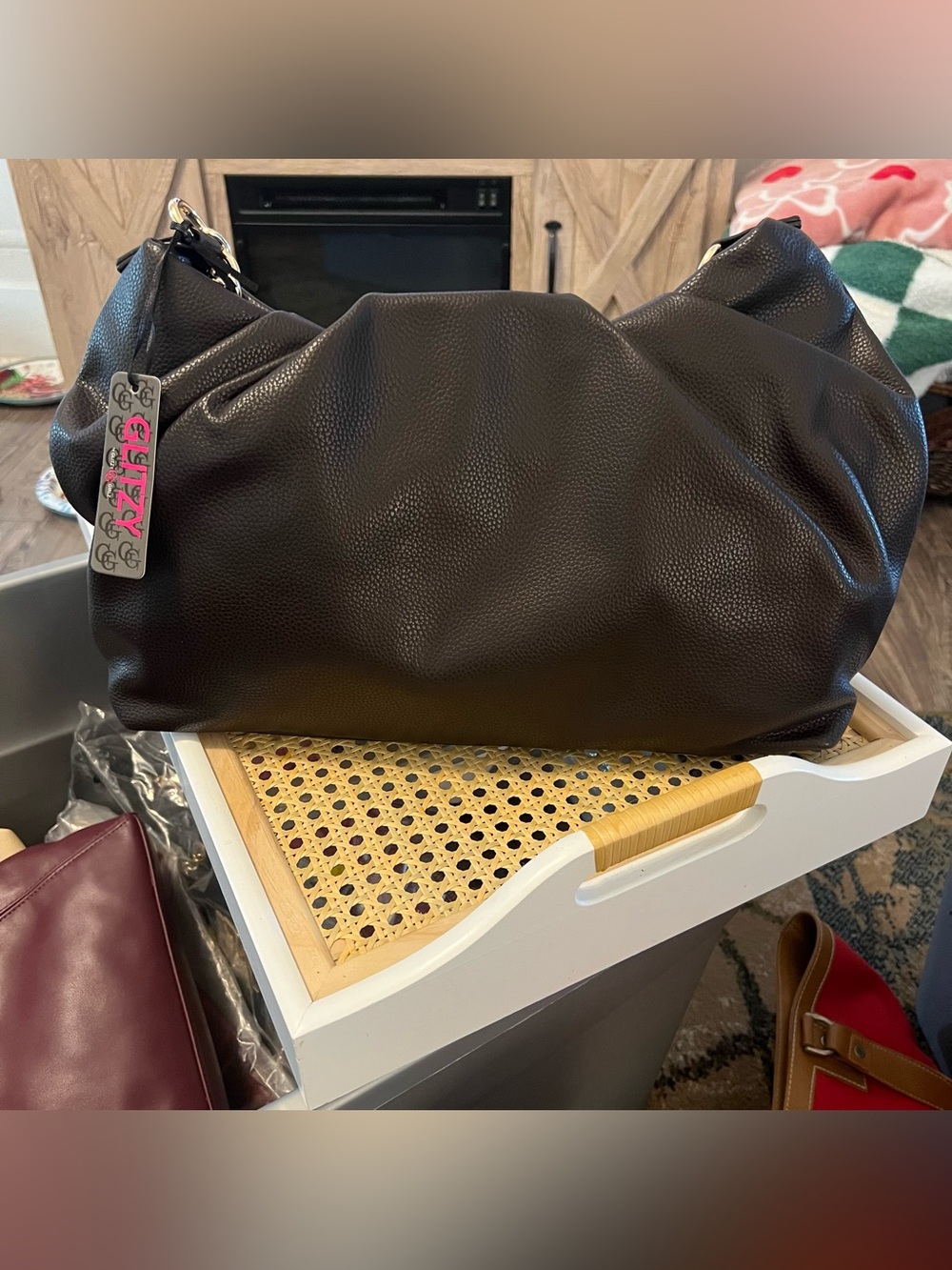 NWT Stylish Black Shoulder Bag By Glitzy Girlz